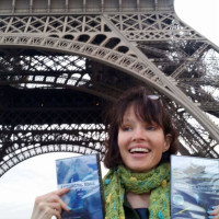 Dena in Paris with DVDs